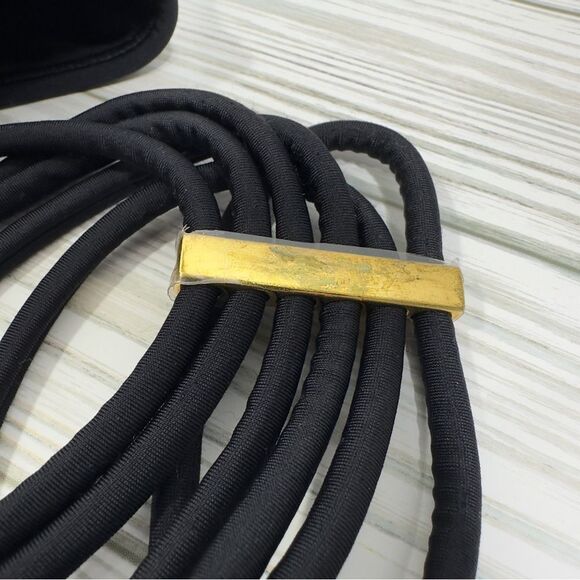 NWT VS STRAPPY PUSH UP TOP 36D & STRAPPY BRAZILIAN BIKINI BOTTOM SWIMSUIT SET XL - Picture 5 of 11